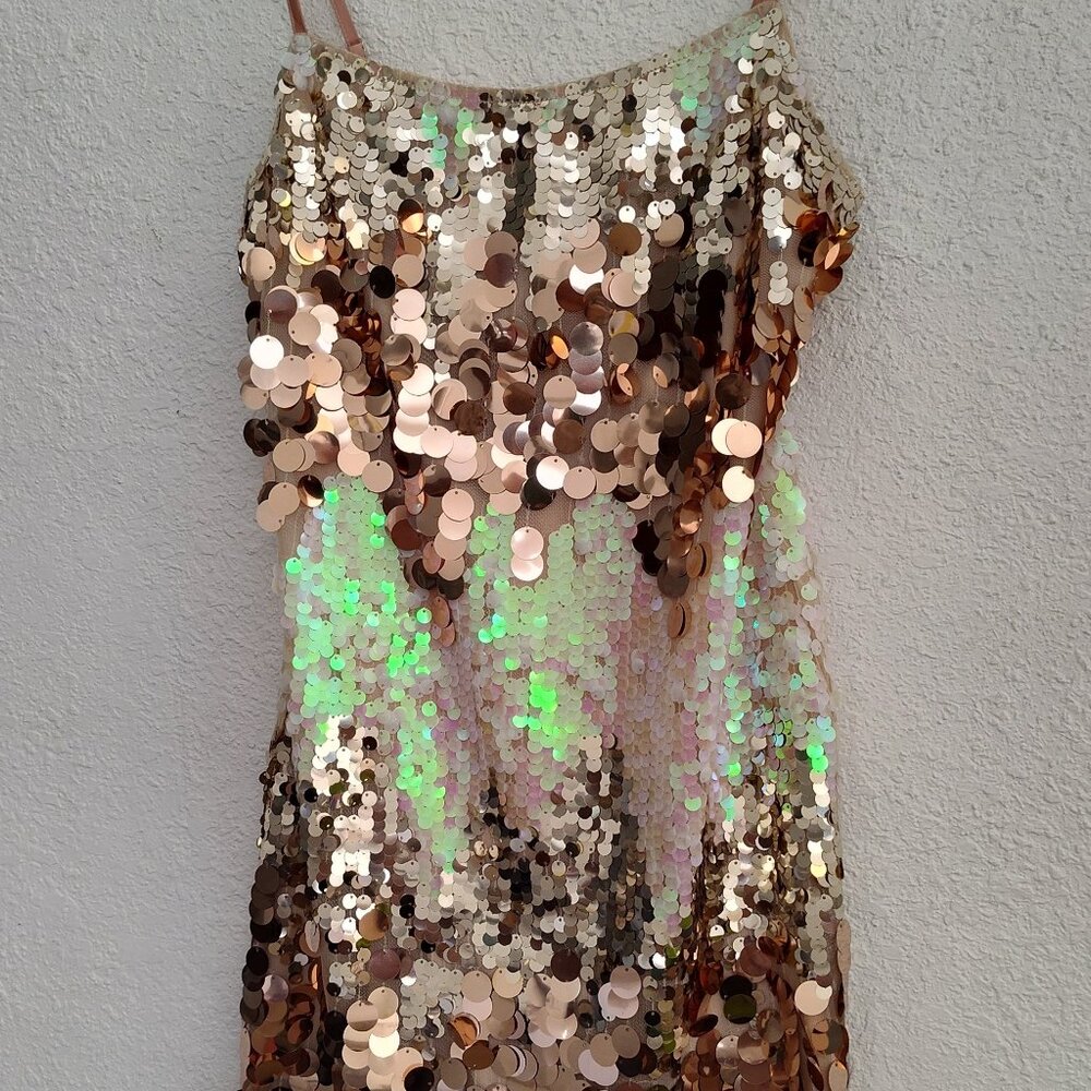 Endless Blu, Sequin Mini Dress, Cocktail Showgirl, M